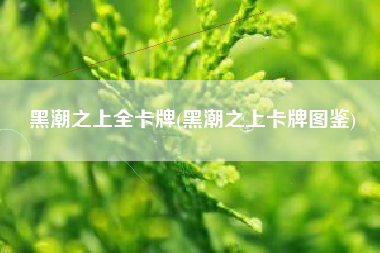 黑潮之上全卡牌(黑潮之上卡牌图鉴)