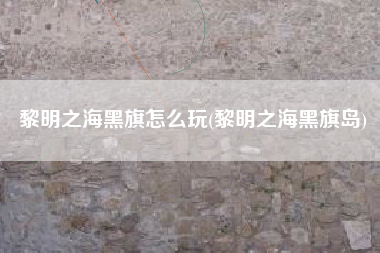 黎明之海黑旗怎么玩(黎明之海黑旗岛)