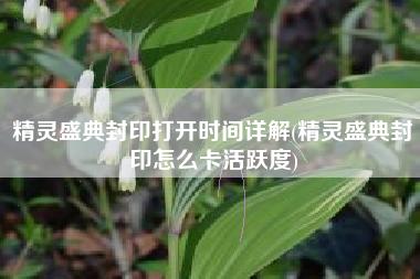 精灵盛典封印打开时间详解(精灵盛典封印怎么卡活跃度)