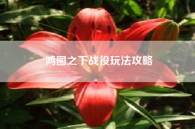 鸿图之下战役玩法攻略