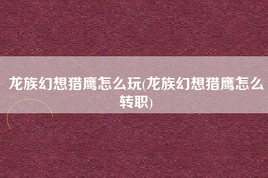 龙族幻想猎鹰怎么玩(龙族幻想猎鹰怎么转职)