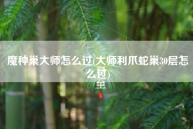 魔种巢大师怎么过(大师利爪蛇巢30层怎么过)