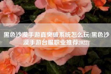 黑色沙漠手游真突破系统怎么玩(黑色沙漠手游台服职业推荐2022)