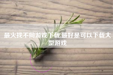 最火找不同游戏下载,最好是可以下载大型游戏