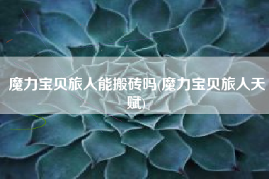 魔力宝贝旅人能搬砖吗(魔力宝贝旅人天赋)