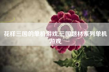 花样三国的单机游戏,三国题材系列单机游戏