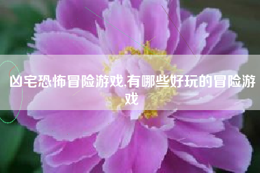 凶宅恐怖冒险游戏,有哪些好玩的冒险游戏