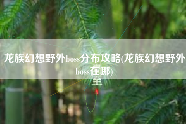 龙族幻想野外boss分布攻略(龙族幻想野外boss在哪)