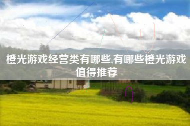 橙光游戏经营类有哪些,有哪些橙光游戏值得推荐
