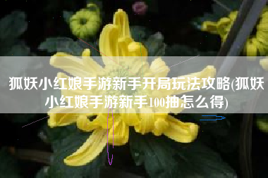 狐妖小红娘手游新手开局玩法攻略(狐妖小红娘手游新手100抽怎么得)