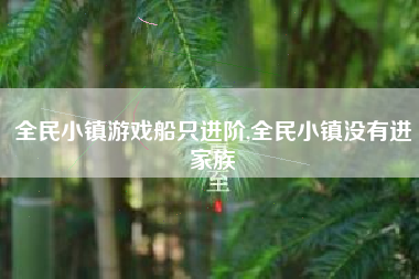 全民小镇游戏船只进阶,全民小镇没有进家族