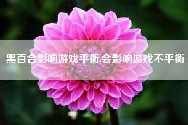 黑百合影响游戏平衡,会影响游戏不平衡