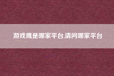 游戏鹰是哪家平台,请问哪家平台