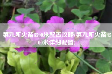 第九所火箭8500米配置攻略(第九所火箭4500米详细配置)