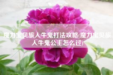 魔力宝贝旅人牛鬼打法攻略(魔力宝贝旅人牛鬼公主怎么过)
