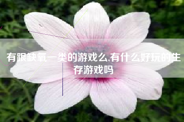 有跟缺氧一类的游戏么,有什么好玩的生存游戏吗