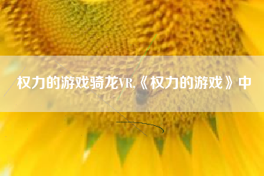 权力的游戏骑龙VR,《权力的游戏》中