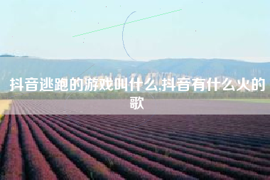 抖音逃跑的游戏叫什么,抖音有什么火的歌