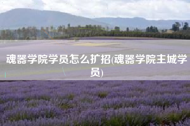 魂器学院学员怎么扩招(魂器学院主城学员)