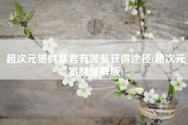 超次元觉醒暴君有哪些获得途径(超次元觉醒破解版)