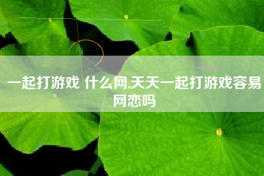 一起打游戏 什么网,天天一起打游戏容易网恋吗