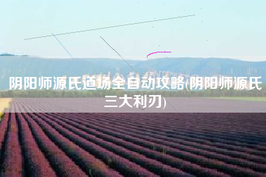 阴阳师源氏道场全自动攻略(阴阳师源氏三大利刃)