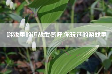 游戏里的近战武器好,你玩过的游戏里