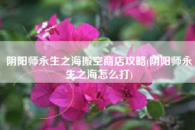阴阳师永生之海搬空商店攻略(阴阳师永生之海怎么打)