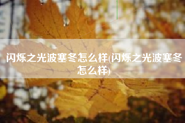 闪烁之光波塞冬怎么样(闪烁之光波塞冬怎么样)