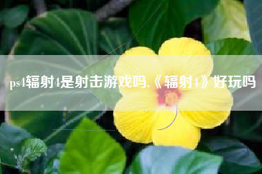ps4辐射4是射击游戏吗,《辐射4》好玩吗