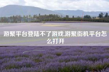 游聚平台登陆不了游戏,游聚街机平台怎么打开
