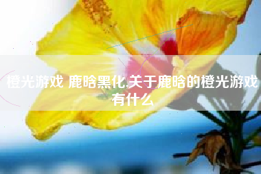 橙光游戏 鹿晗黑化,关于鹿晗的橙光游戏有什么