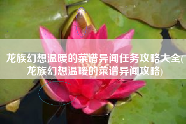龙族幻想温暖的菜谱异闻任务攻略大全(龙族幻想温暖的菜谱异闻攻略)