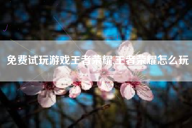 免费试玩游戏王者荣耀,王者荣耀怎么玩