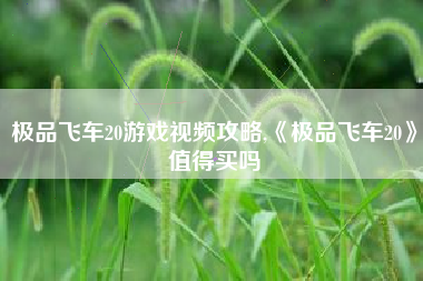 极品飞车20游戏视频攻略,《极品飞车20》值得买吗
