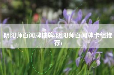 阴阳师百闻牌抽牌(阴阳师百闻牌卡组推荐)