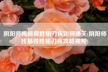 阴阳师残局得胜翎刃疾如何通关(阴阳师残局得胜翎刃疾攻略视频)