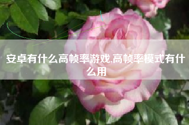 安卓有什么高帧率游戏,高帧率模式有什么用