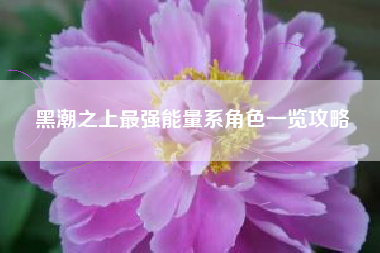 黑潮之上最强能量系角色一览攻略