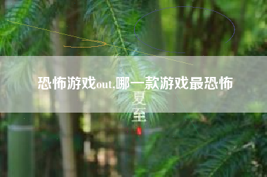 恐怖游戏out,哪一款游戏最恐怖