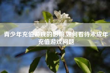 青少年充值游戏的影响,如何看待未成年充值游戏问题