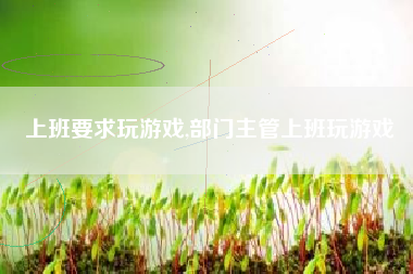 上班要求玩游戏,部门主管上班玩游戏