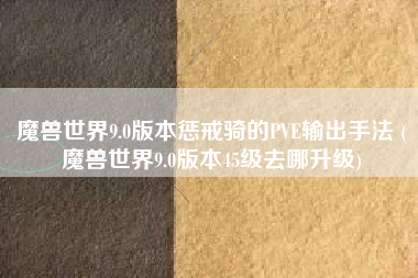魔兽世界9.0版本惩戒骑的PVE输出手法 (魔兽世界9.0版本45级去哪升级)