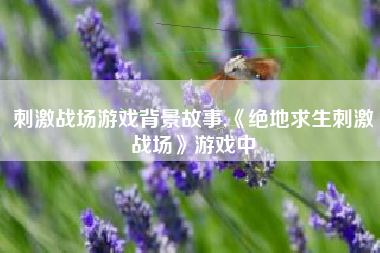 刺激战场游戏背景故事,《绝地求生刺激战场》游戏中