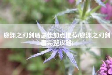 魔渊之刃剑盾最佳加点推荐(魔渊之刃剑盾完整攻略)