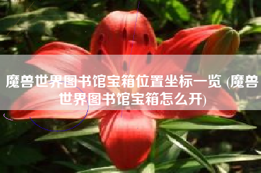 魔兽世界图书馆宝箱位置坐标一览 (魔兽世界图书馆宝箱怎么开)