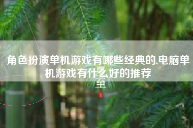 角色扮演单机游戏有哪些经典的,电脑单机游戏有什么好的推荐