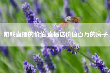 游戏直播的价值,直播送价值百万的房子