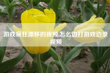 游戏疯狂漂移的视频,怎么边打游戏边录视频