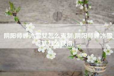 阴阳师蝉冰雪女怎么克制(阴阳师蝉冰雪女怎么获得)